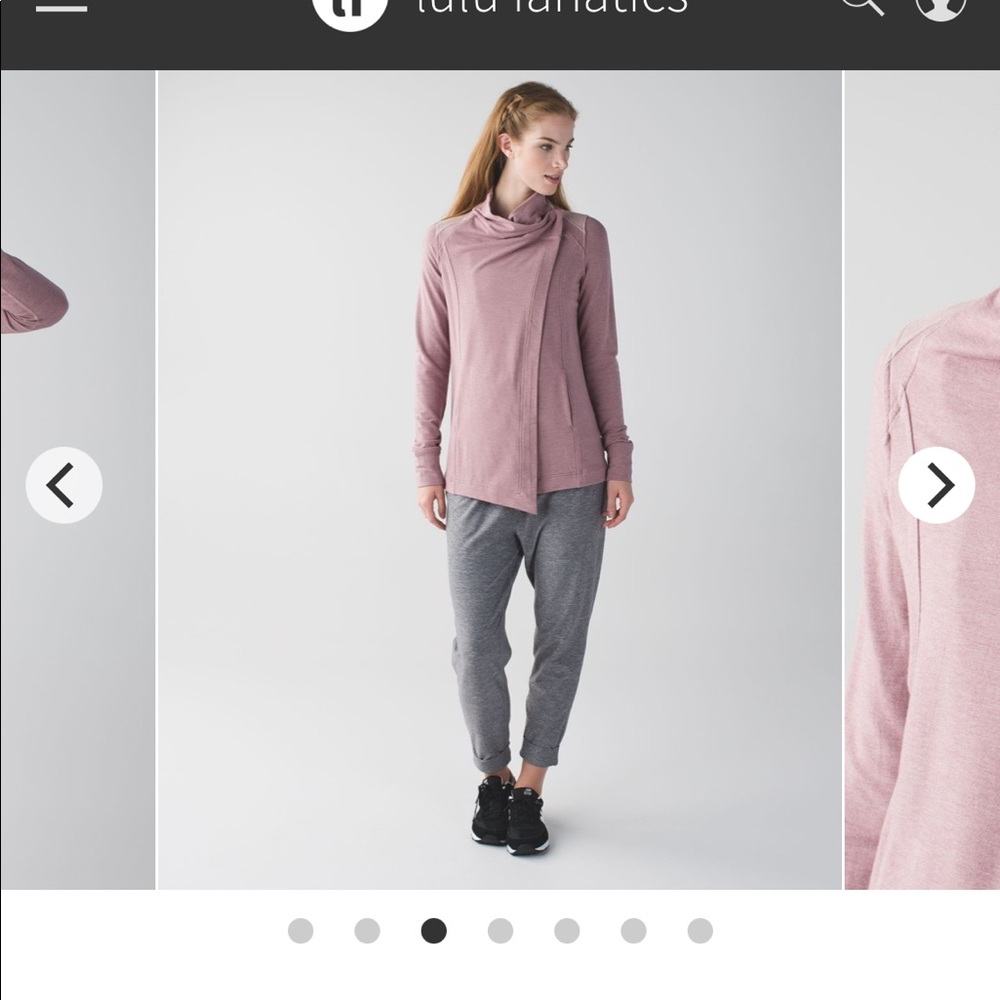 COPY - Lululemon Coast Wrap Jacket in heathered mod chalky rose size 6